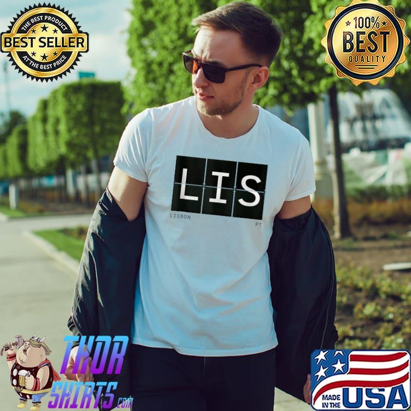 Nice lIS Lisbon Portugal Retro Travel Airport Code Traveler T-Shirt Unisex