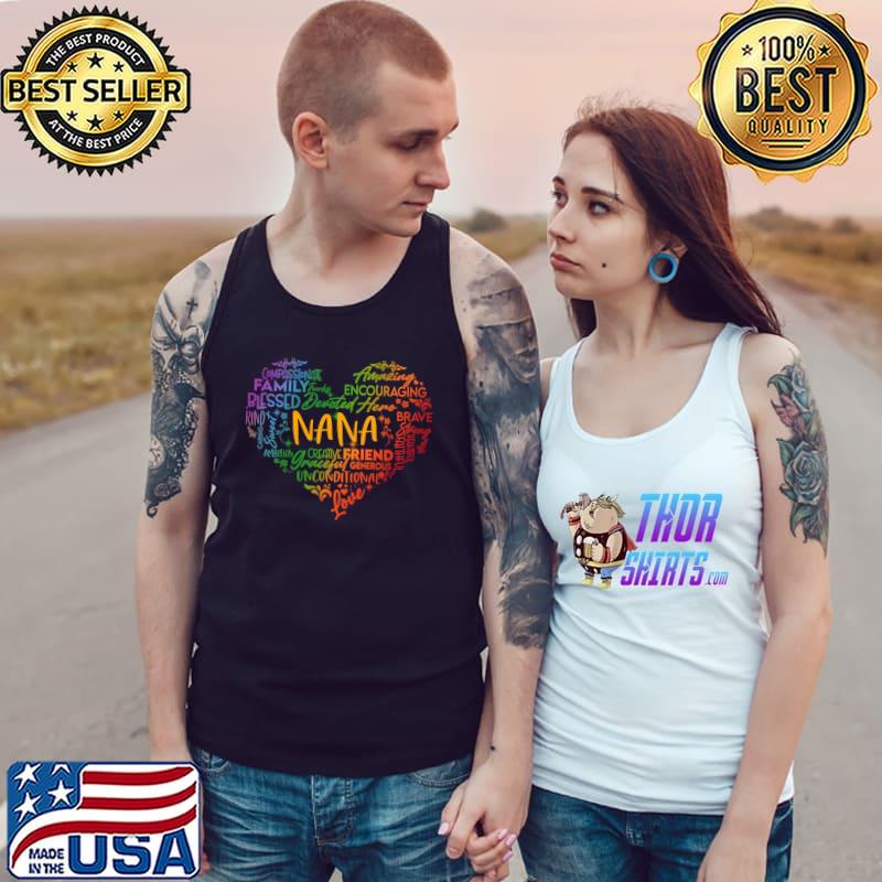 Nice proud LGBT Nana Rainbow Heart - Grandma T-s Tank Top
