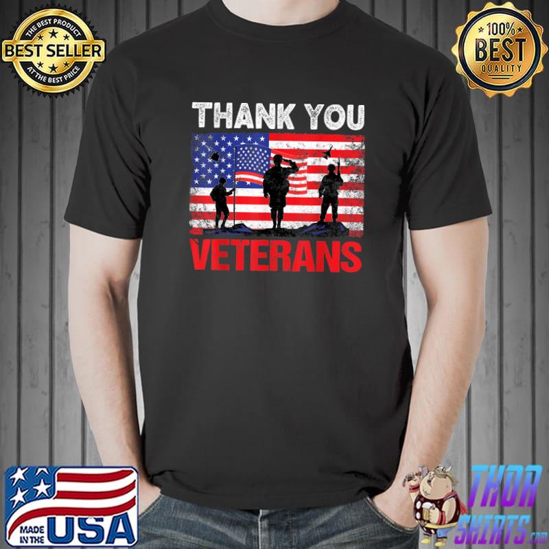 Nice thank You Veterans Service Patriot Veteran Day American Flag T-Shirt Unisex