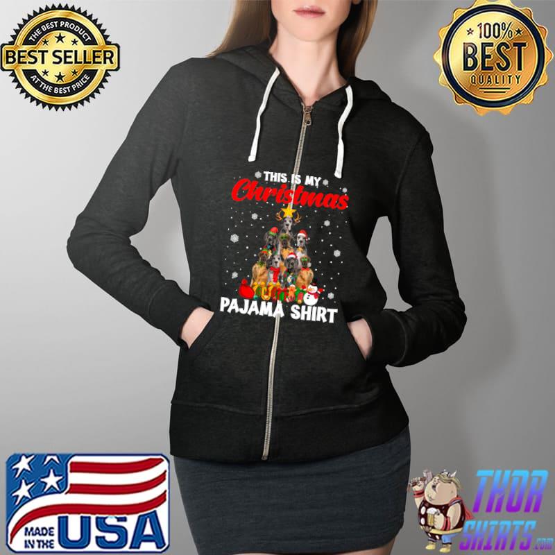 Nice this Is My Christmas Pajama Dane Dog Xmas Tree T-s Full Zip Hooded