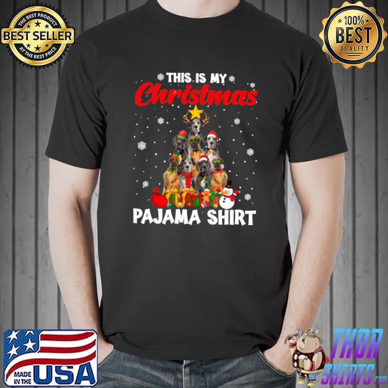 Nice this Is My Christmas Pajama Dane Dog Xmas Tree T-s Unisex