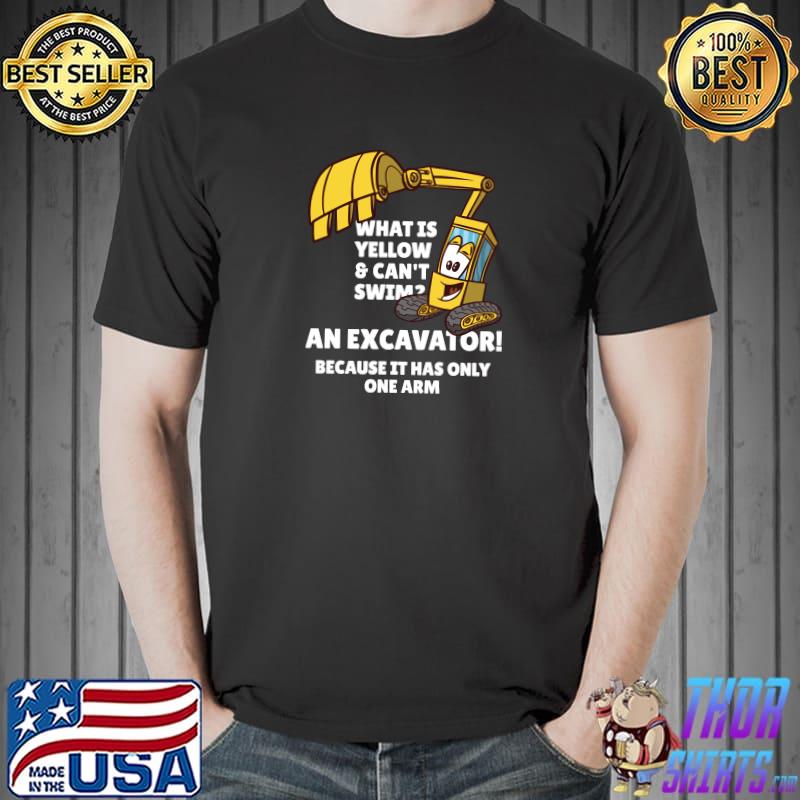 Nice yellow Swimming Excavator Funny Children Excavator T-s Unisex