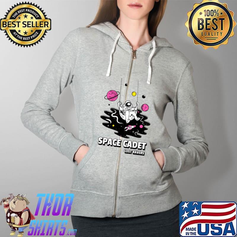 Official 90's Raver Astronaut House Techno Acid House Raver T-s Full Zip Hooded