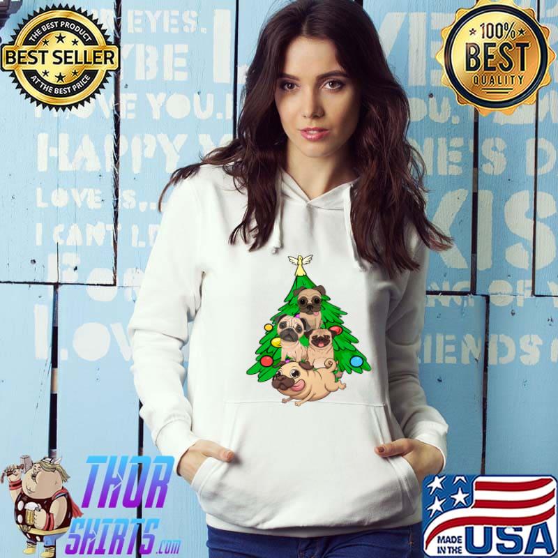 Official christmas Family Christmas Tree Holiday Pug Dog Lovers T-s Hoodie