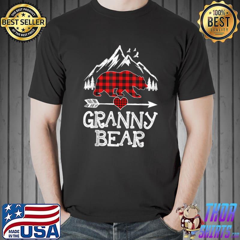 Official granny Bear Shirt, Red Buffalo Plaid Granny Bear Pajama T-Shirt Unisex