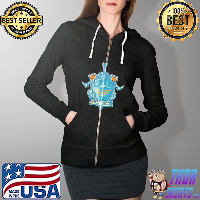Official hylian Shield Hyrule Shirt Full Zip Hooded