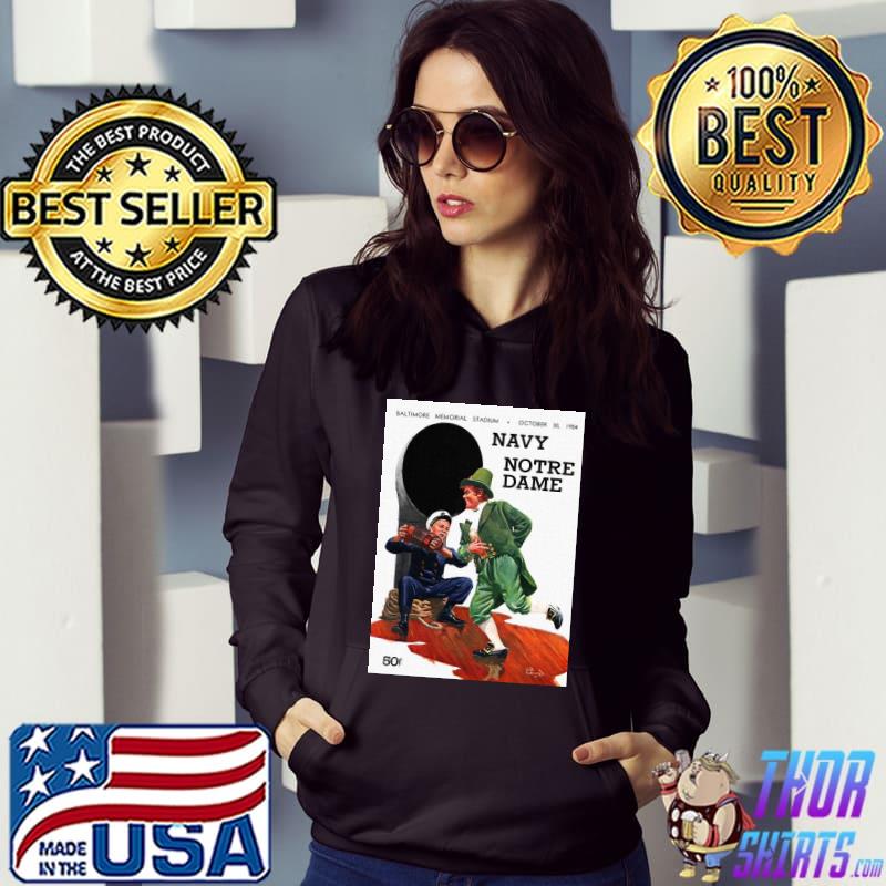 Official Notre Dame V Navy 1954 Vintage Program Shirt