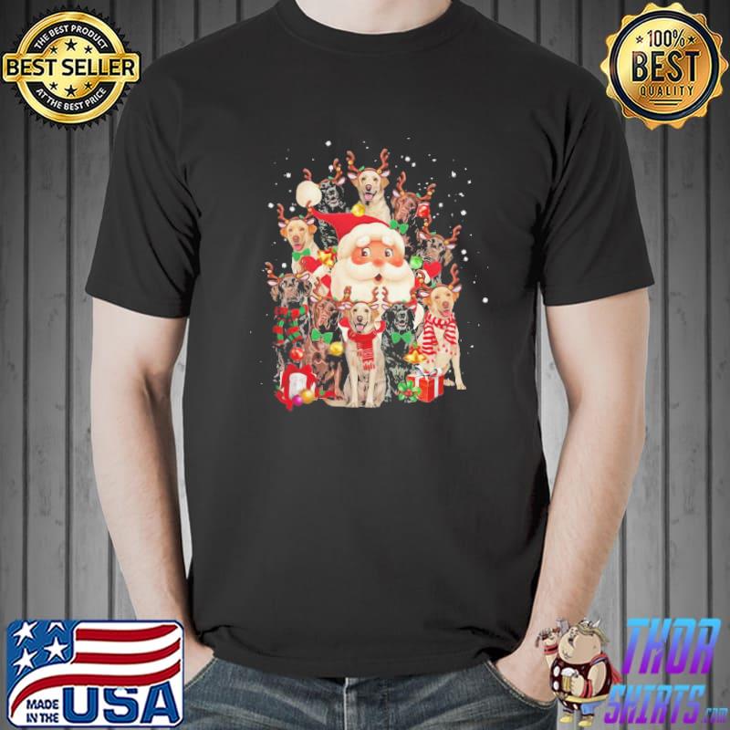 Official Pretty Merry Christmas Santa Claus Labrador Retriever Dogs Shirt Unisex