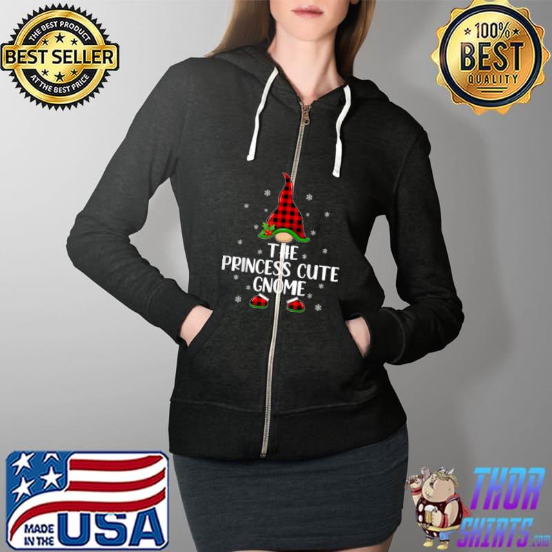 Official Red Buffalo Plaid Matching The Princess Cute Gnome Christmas T Shirt Full Zip Hooded
