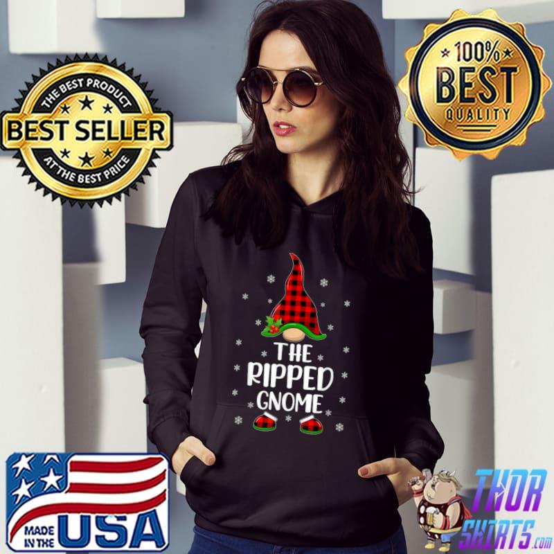 Official Red Buffalo Plaid Matching The Ripped Gnome Christmas T Shirt