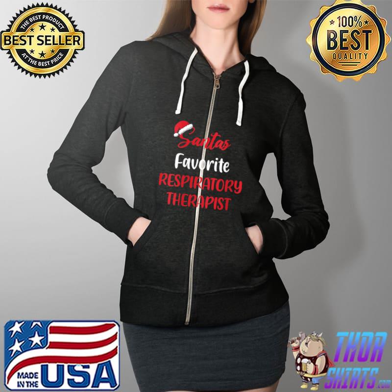 Official santa's Favorite Respiratory Therapist Christmas T-s Full Zip Hooded