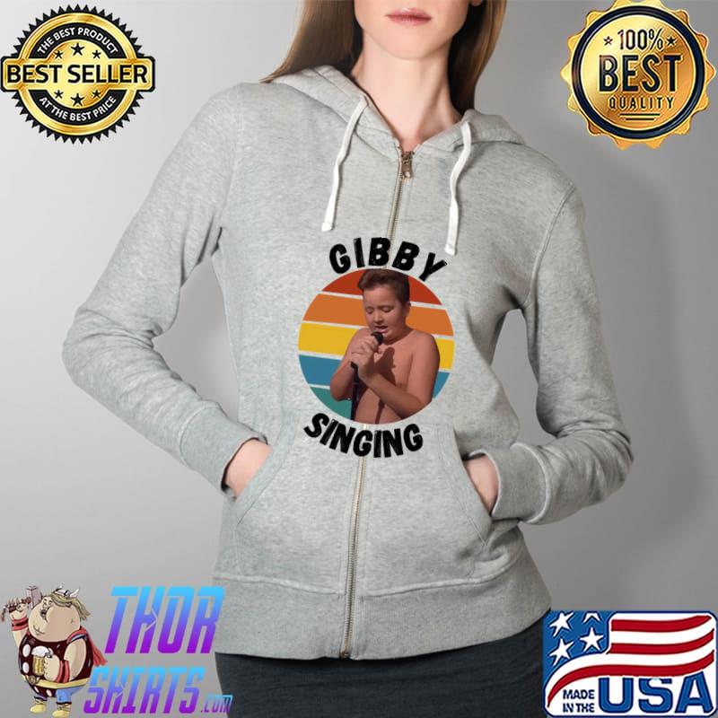 Official Singing Gibby Retro T-Shirt Full Zip Hooded