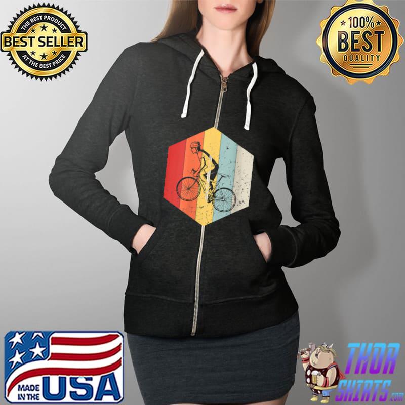 Official vintage Bicycle Retro Bicycle Silhouette Biker Lover 60s 70s T-Shirt Full Zip Hooded