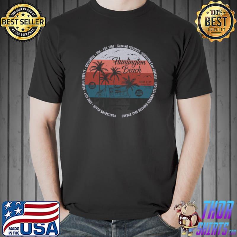 Official vintage Sunset Huntington Beach 60’s Surf Badge Style T-s Unisex