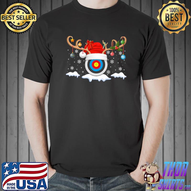 Original Archery Sports Lover Reindeer Santa Hat Archery Christmas Premium T-Shirt Unisex