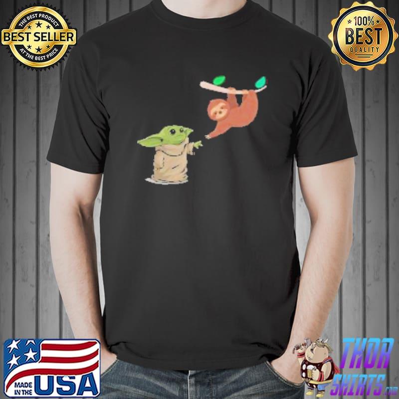 Original awesome Baby Yoda And Sloth Shirt Unisex