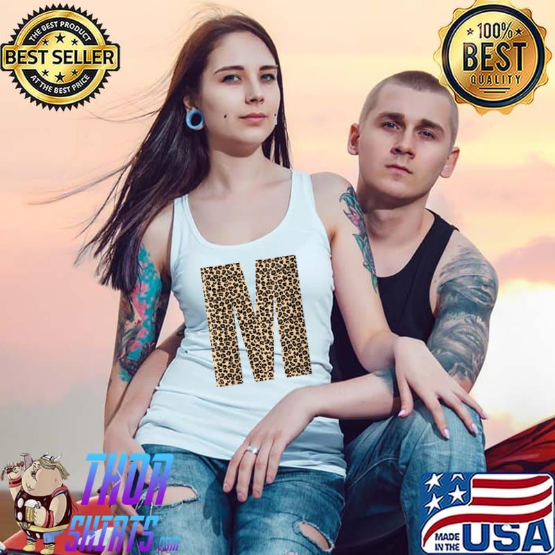 Original capital Letter M Initial Name Leopard Cheetah Monogram T-s Tank Top