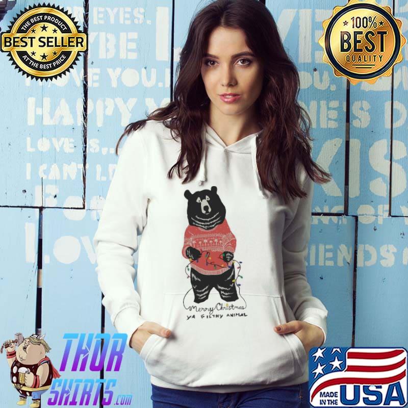Original merry christmas Ya Family Animal Bear Light Shirt Hoodie