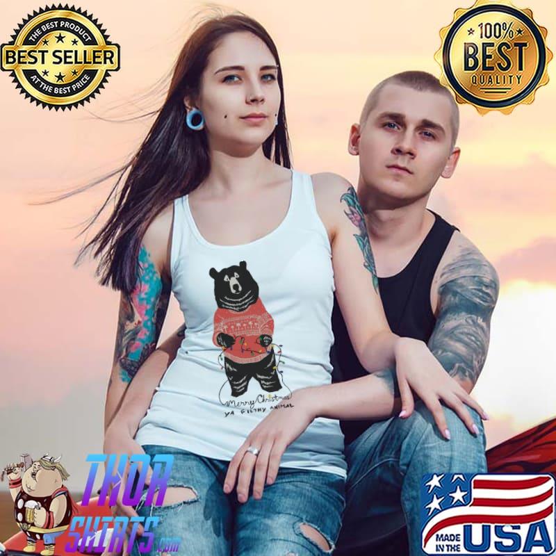 Original merry christmas Ya Family Animal Bear Light Shirt Tank Top