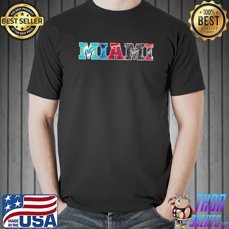 Original Miami Sport Teams Dolphins Marlins Heat Florida Panthers Shirts Unisex
