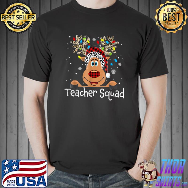 Original Teacher Squad Reindeer Funny Teacher Christmas Xmas T-Shirt Unisex