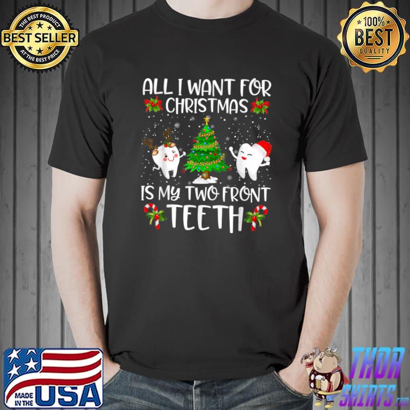 Original Teeth Tree Santa Reindeer Lights Christmas Pajama Dentist T- Unisex