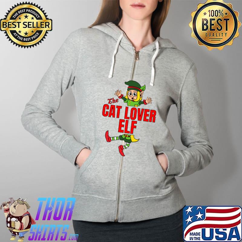 Original The Cat Lover Elf Christmas Outfit Matching Group Family T- Full Zip Hooded
