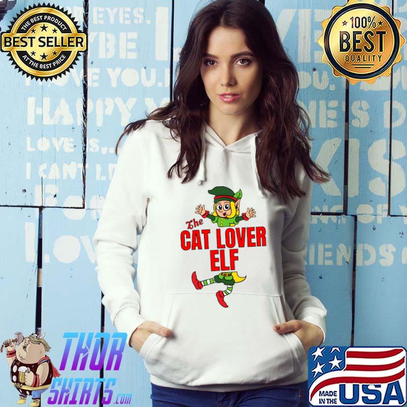 Original The Cat Lover Elf Christmas Outfit Matching Group Family T-shirt