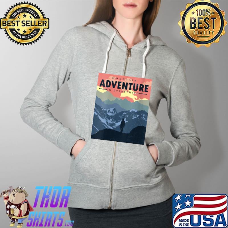 Original vintage Mountain Sunset Vacation Nature Landscape Adventure T-Shirt Full Zip Hooded