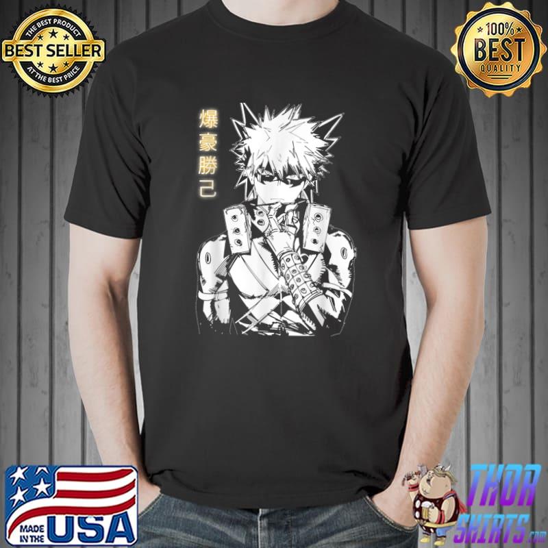 Original white and Black Katsukis Arts Bakugos Anime Manga Japanese T-Shirt Unisex