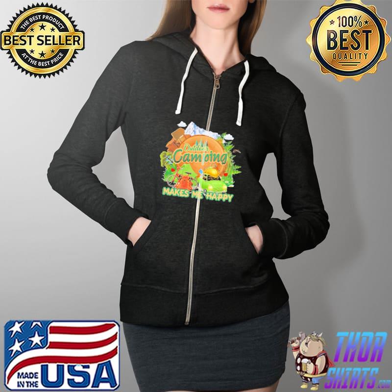 Outdoors Camping Make Me Happy Shirt Full Zip Hooded