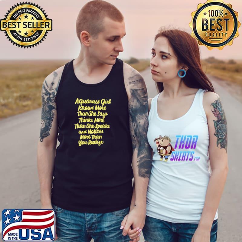 Premium aquarius Girl Knows More Than She Says January February T-s Tank Top
