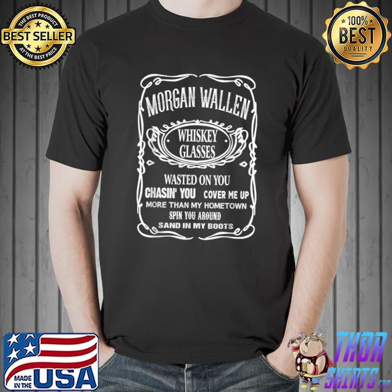 Premium Black and White Whiskey Glasses Outfits Lyric Music Est.1993 T-Shirt Unisex