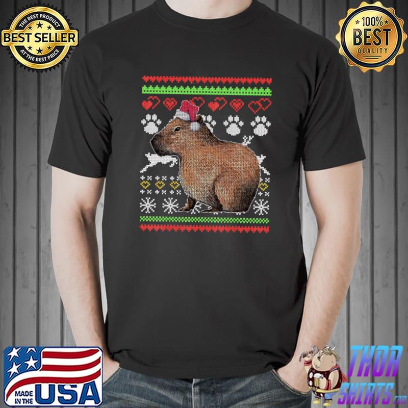 Premium capybara Santa-Claus Ugly Christmas T-Shirt Unisex