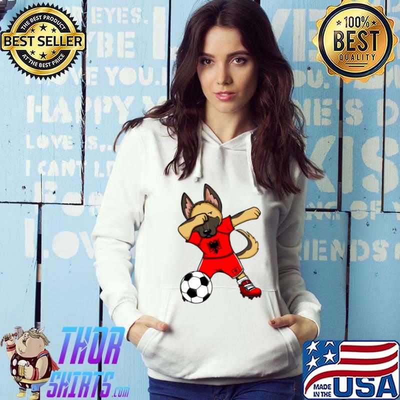 Premium dabbing German Shepherd Albania Soccer Fans Jersey Football T-s Hoodie