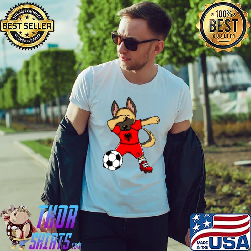 Premium dabbing German Shepherd Albania Soccer Fans Jersey Football T-shirt