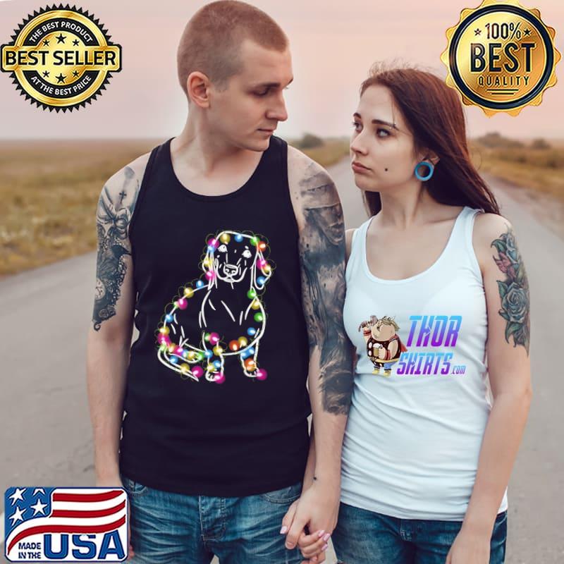 Premium dachshund Light Christmas Shirt Tank Top