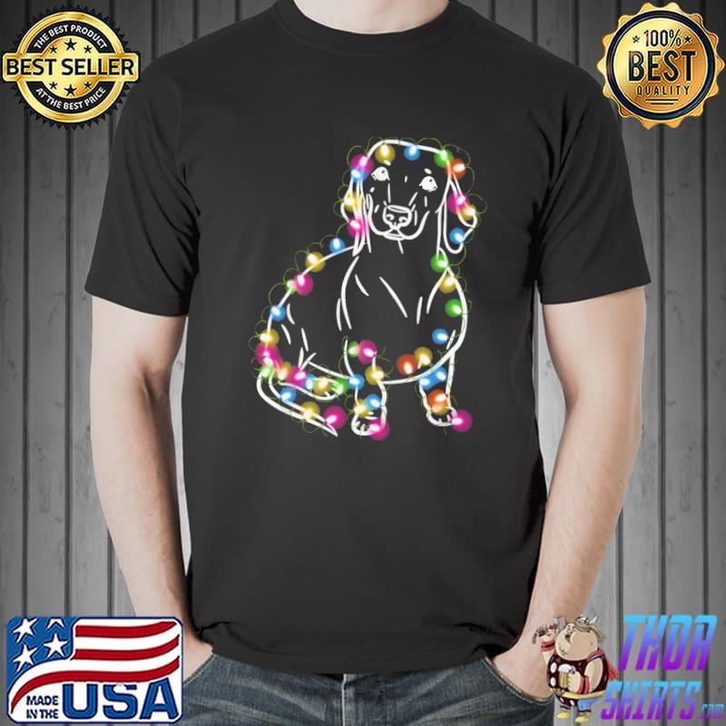 Premium dachshund Light Christmas Shirt Unisex