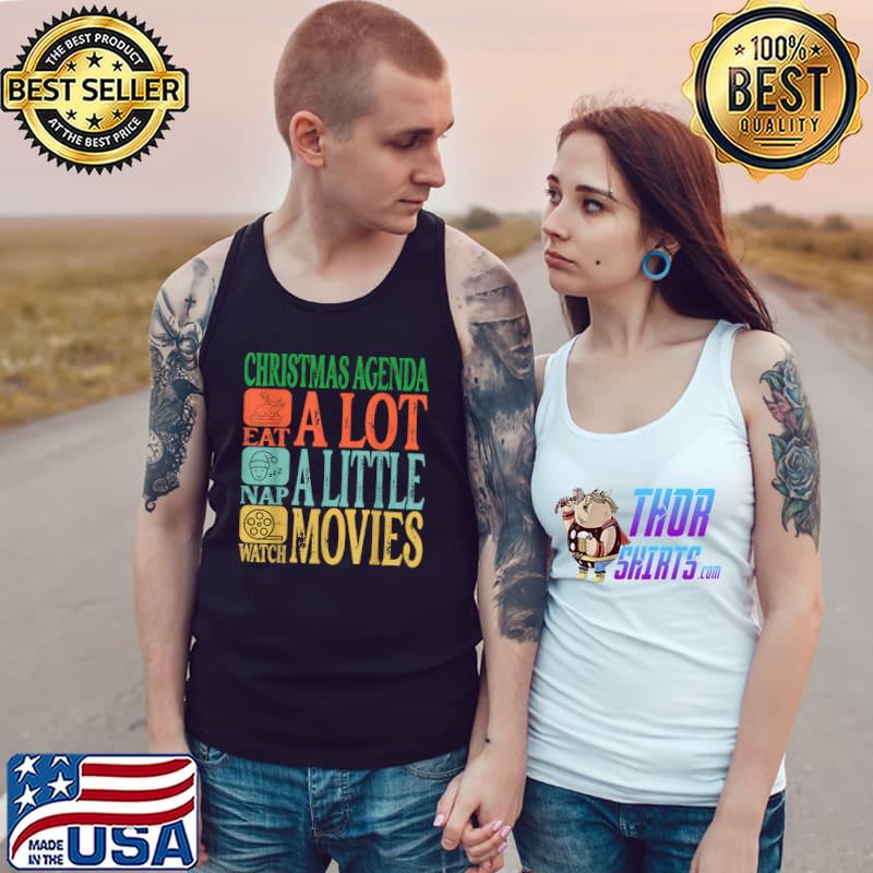 Premium funny Christmas Shirt, Retro Christmas Agenda For Boys Girls T-Shirt Tank Top