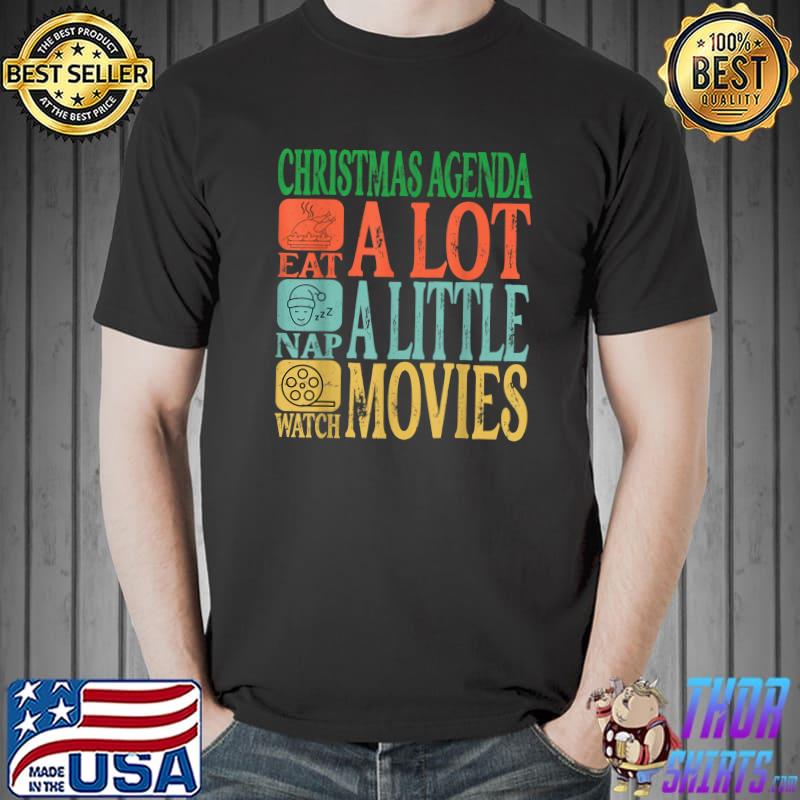 Premium funny Christmas Shirt, Retro Christmas Agenda For Boys Girls T-Shirt Unisex