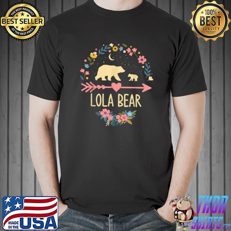 Premium lola Bear Xmas Family Christmas Pajama Flower Grandma T-Shirt Unisex