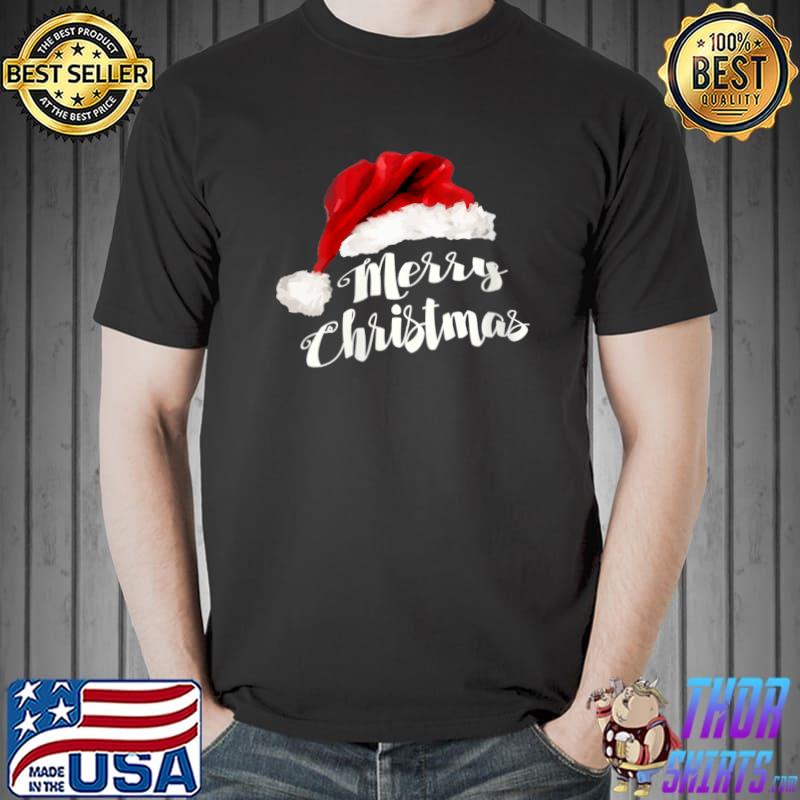 Premium merry Christmas Santa Hat T-Shirt Unisex