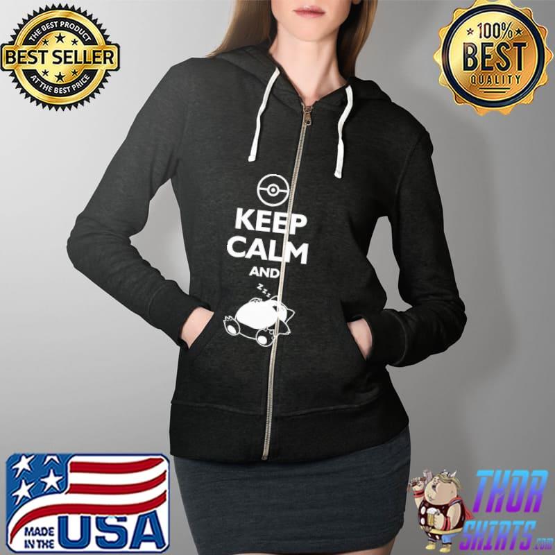 Premium snorlax Keep Calm and Sleep Shirt Full Zip Hooded