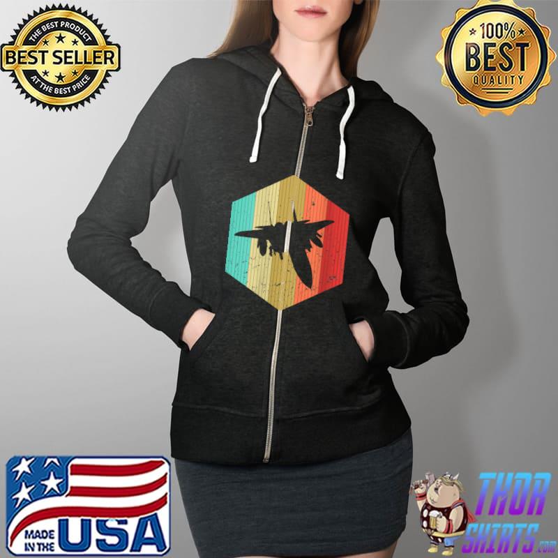 Premium vintage Airplane Retro Airplane Silhouette Aircraft Lover T-Shirt Full Zip Hooded