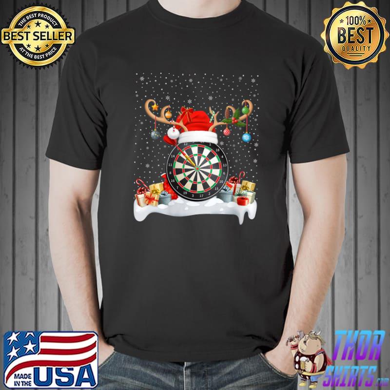 Premium xmas Lighting Reindeer Santa Hat Darts Christmas T-s Unisex