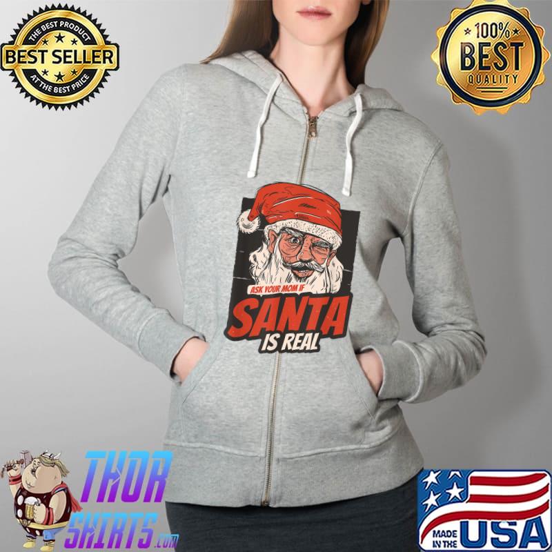 Premium Xmas Santa Claus Merry Christmas Holidays Mom Joke Pajama T-Shirt Full Zip Hooded