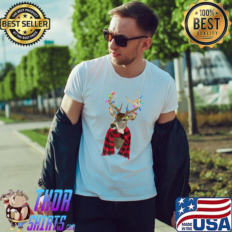 Reindeer Plaid Deer Buffalo Holiday Christmas T-Shirt Unisex