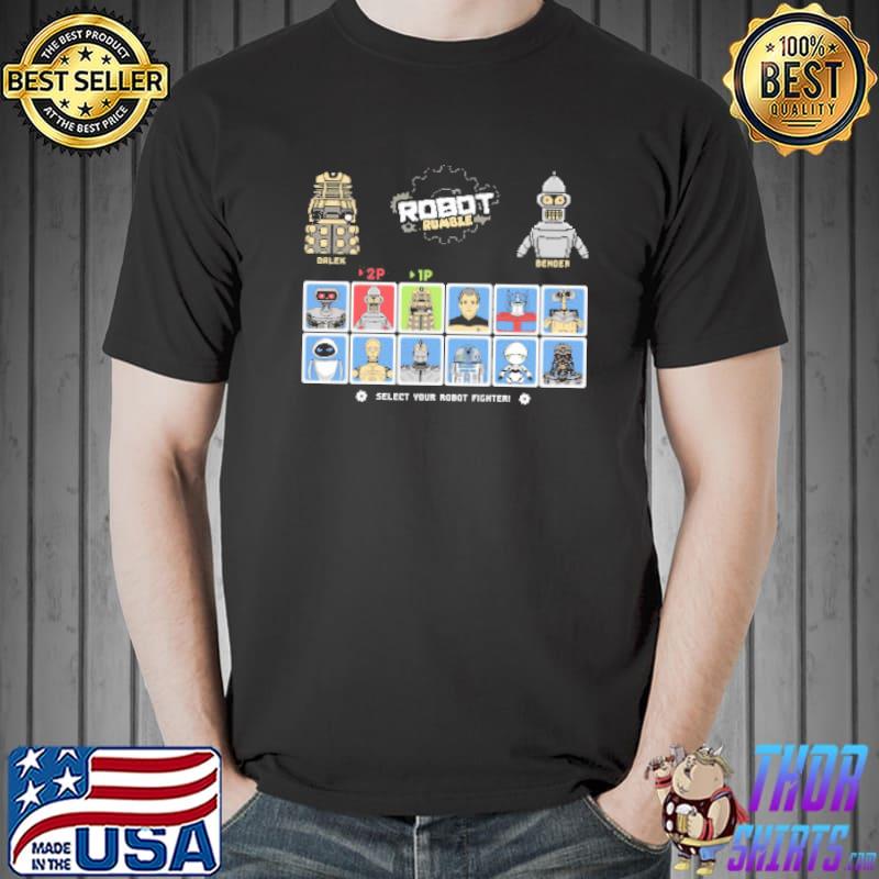 Robot Rumble Select Your Robot Fighter Shirt Unisex