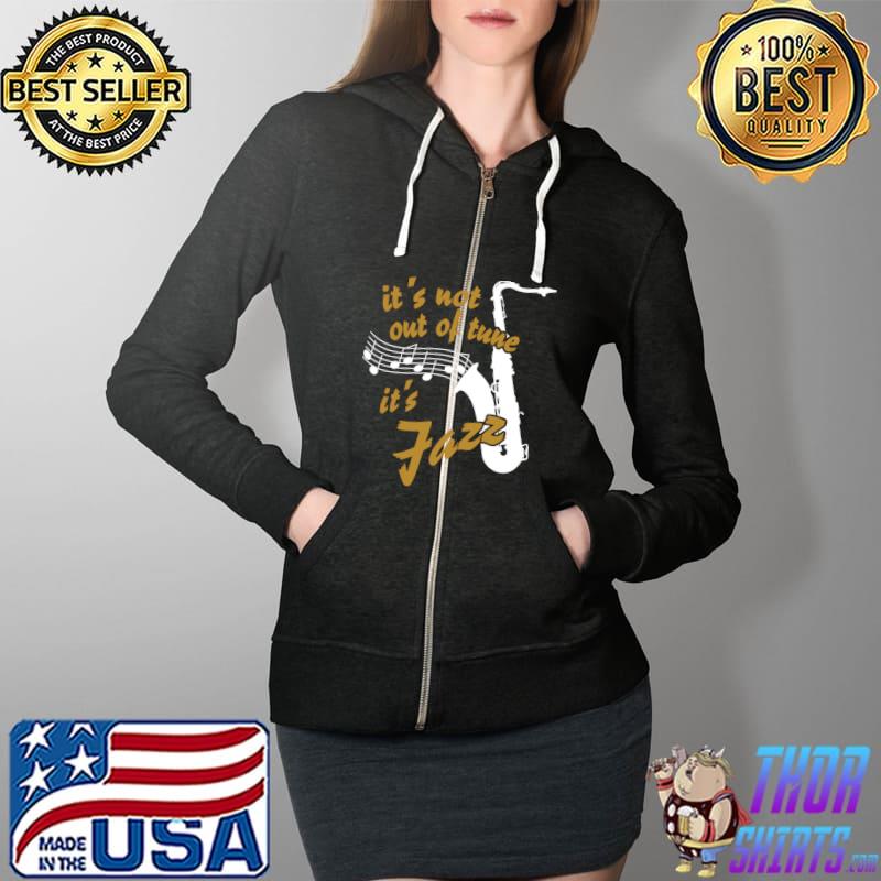 Saxophone Music Sheet Music Lines for Saxophonists Jazz Musicians T-Shirt Full Zip Hooded