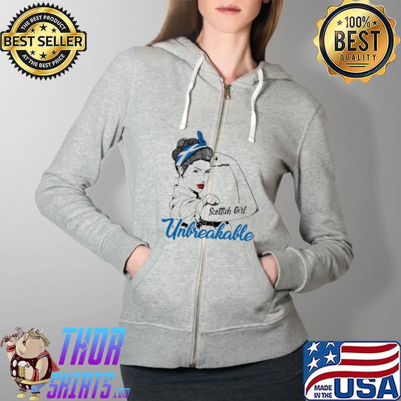 Scottish Girl Unbreakable Scotland Flag Shirt Full Zip Hooded